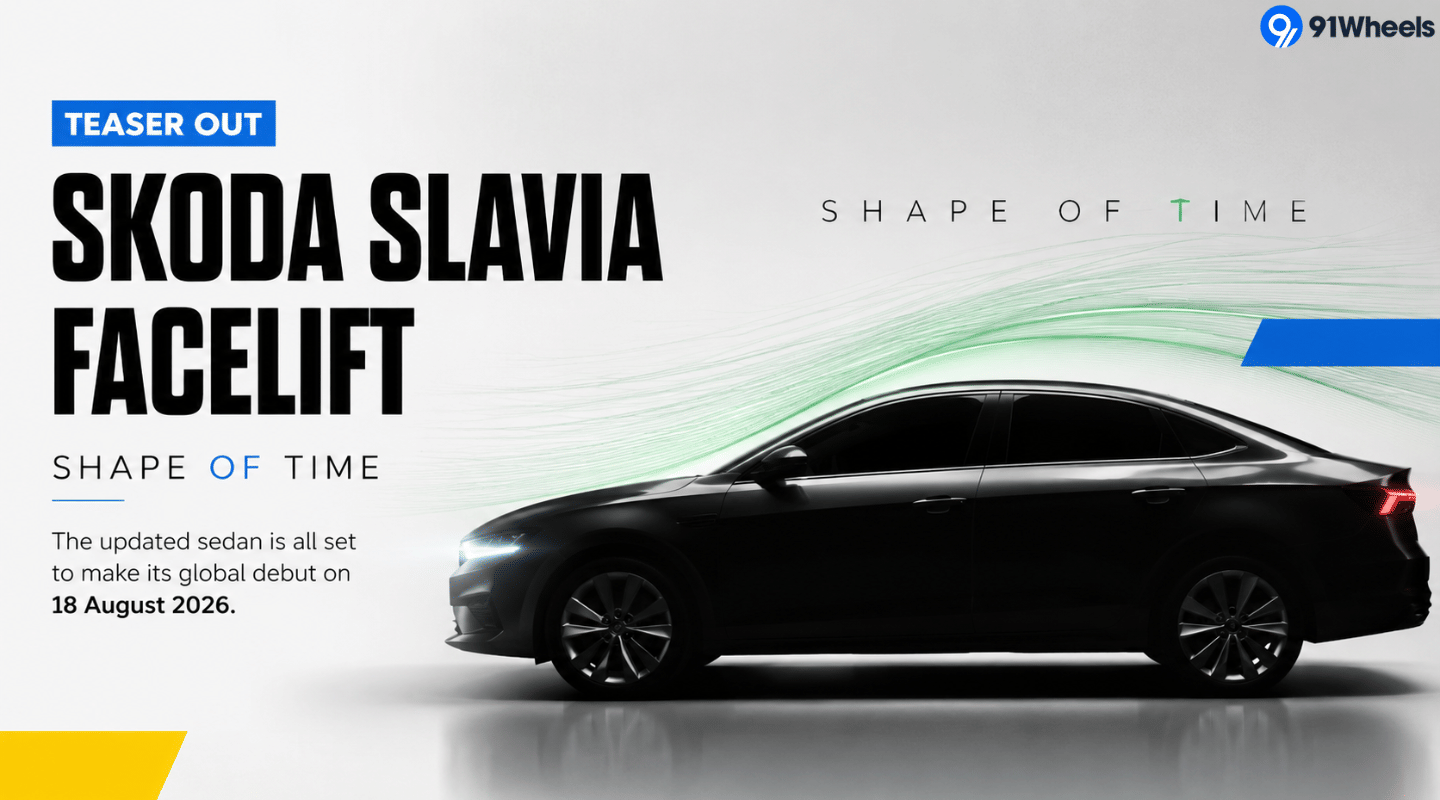 Skoda Slavia Facelift Teaser Out: "Shape Of Time"